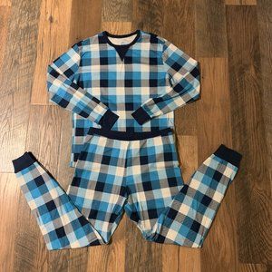 Target Men's Medium Blue & White Plaid 2 pc Pajama Set